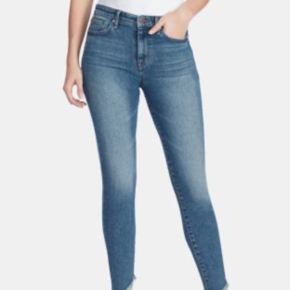 William Rast Perfect Skin Raw Hem Light Wash Stretch Denim Jeans Juniors 28